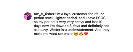 Eliminates Menstrual Odor Testi