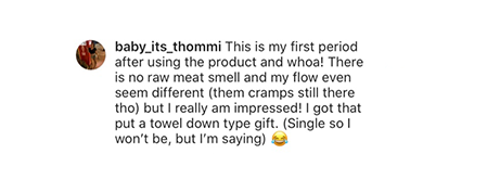 Eliminates Menstrual Odor Testi