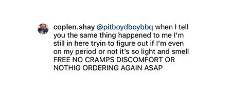 Eliminates Menstrual Odor Testi