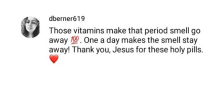 Eliminates Menstrual Odor Testi