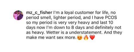 Eliminates Menstrual Odor Testi